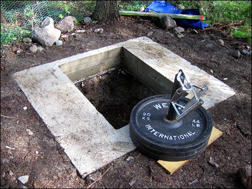 concrete squat pit